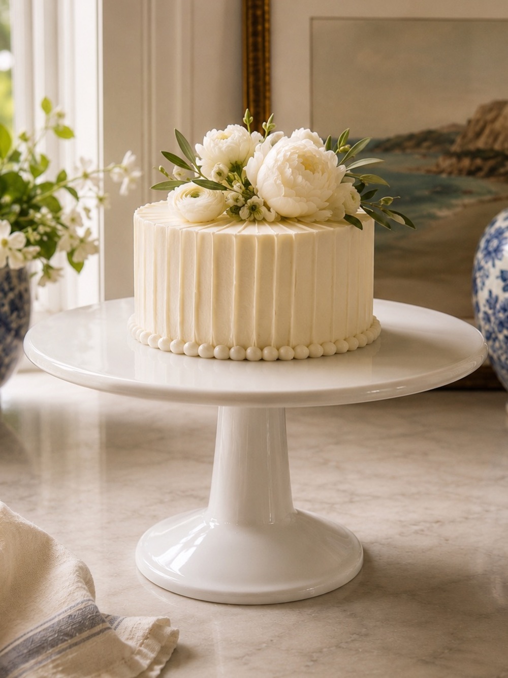 Wedgwood Simply White Bone China Pedestal Cake Stand 9.25”